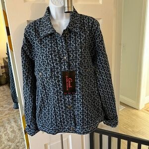Milagros Blue Logo Jean Jacket Size XL-XXL